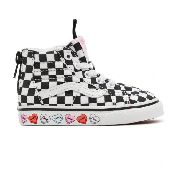 🩷🤍❤️ Vans Toddler Sk8-Hi Zip Candy Hearts - Picture 12 of 12